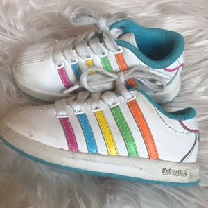 K Swiss rainbow striped tennies 7